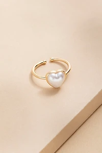 May Puffy Pearl Heart Ring