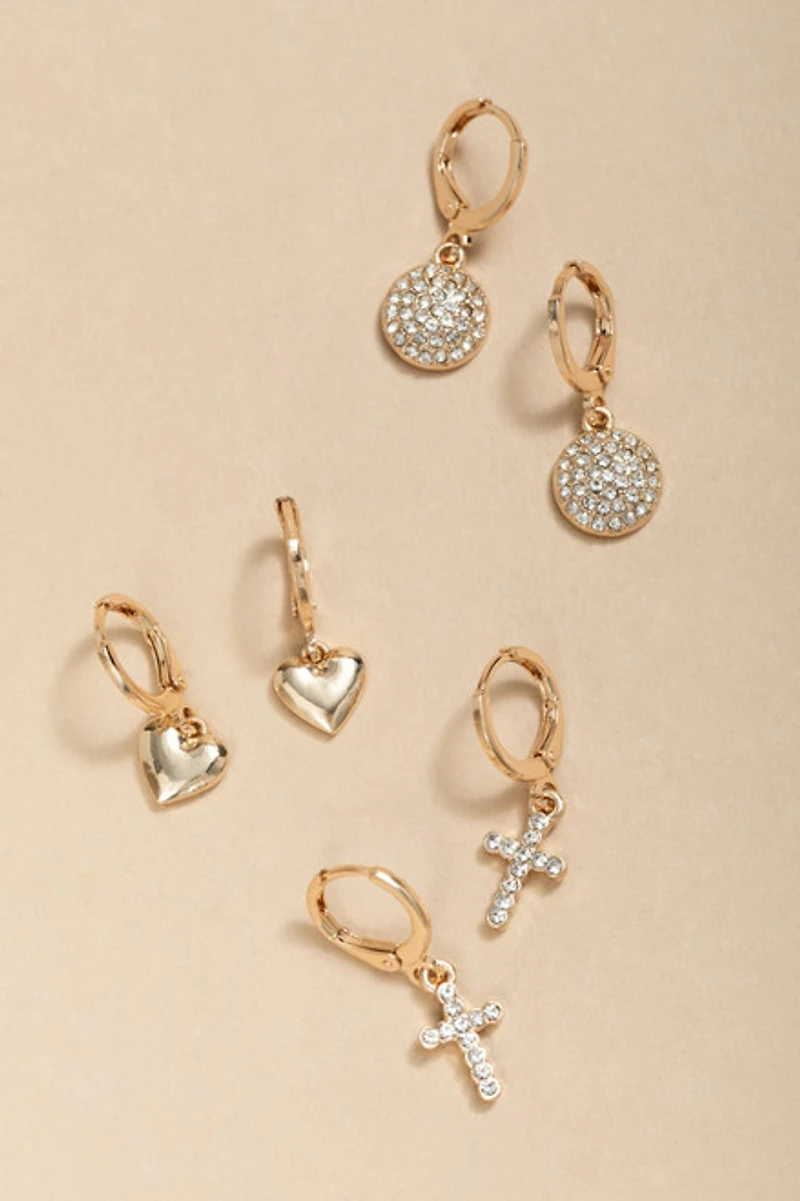 Janelle Mixed Style Pave Earring Set