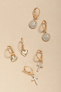 Janelle Mixed Style Pave Earring Set