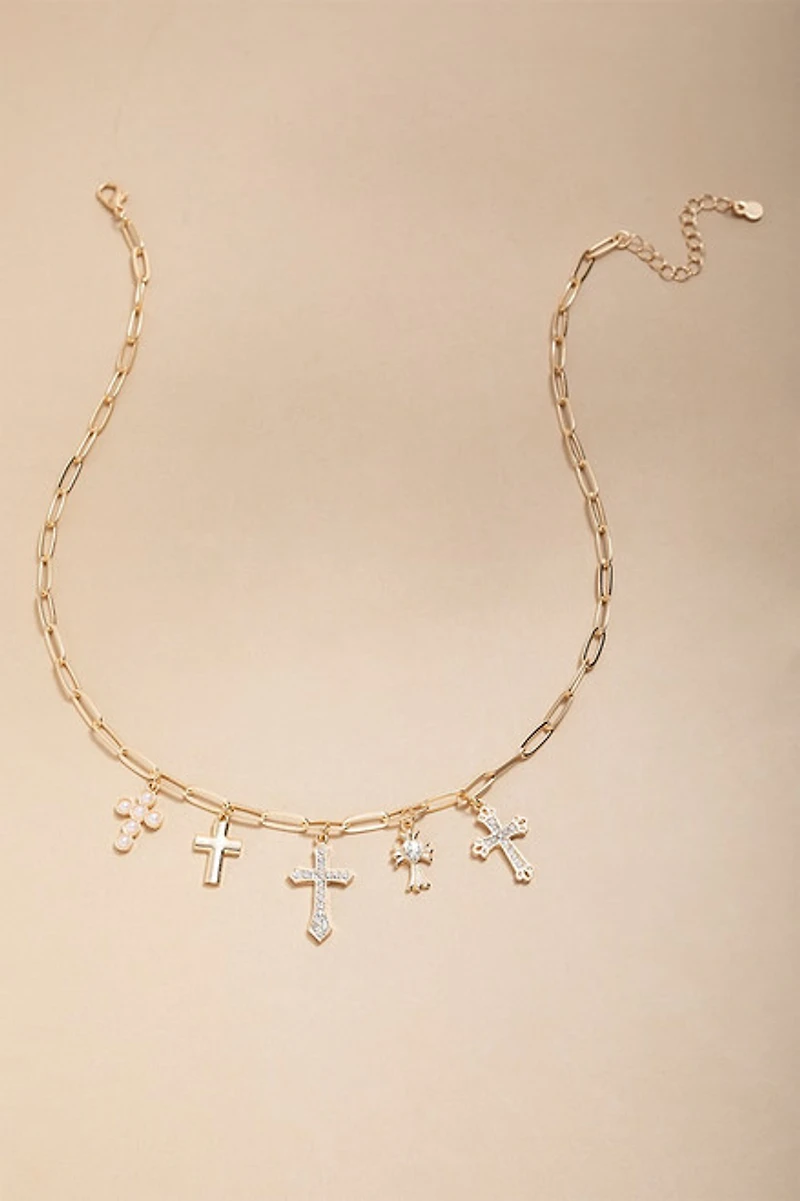 Bianca Cross Charms Pendant Necklace