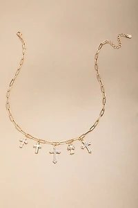Bianca Cross Charms Pendant Necklace