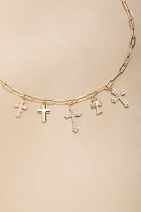 Bianca Cross Charms Pendant Necklace