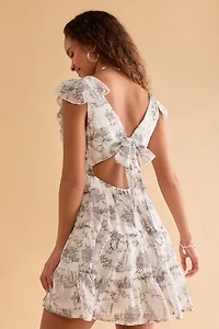 Kadence Postcard Print Mini Dress