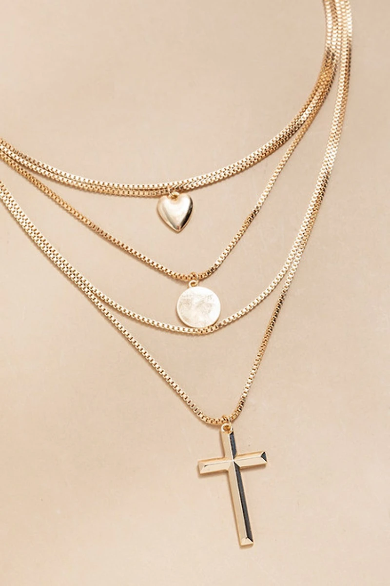 Tonya Layered Gold Chain Pendant Necklace