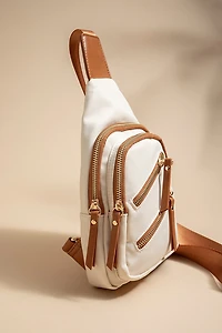 Rena Nylon Outline Two Tone Sling Backpack