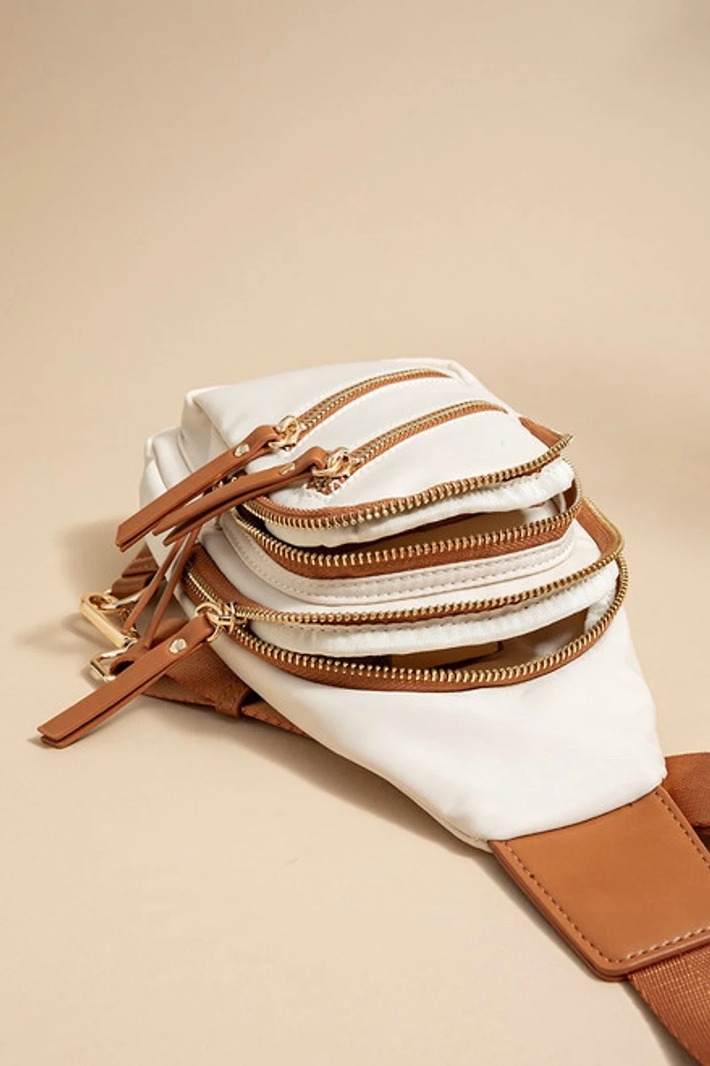 Rena Nylon Outline Two Tone Sling Backpack