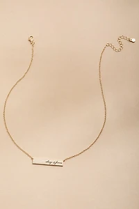Always and Forever Engraved Bar Pendant Necklace