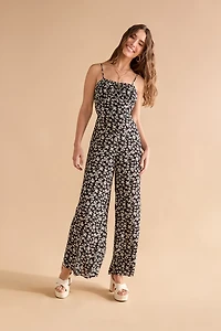 Emily Strappy Bow Back Floral Jumpsuit