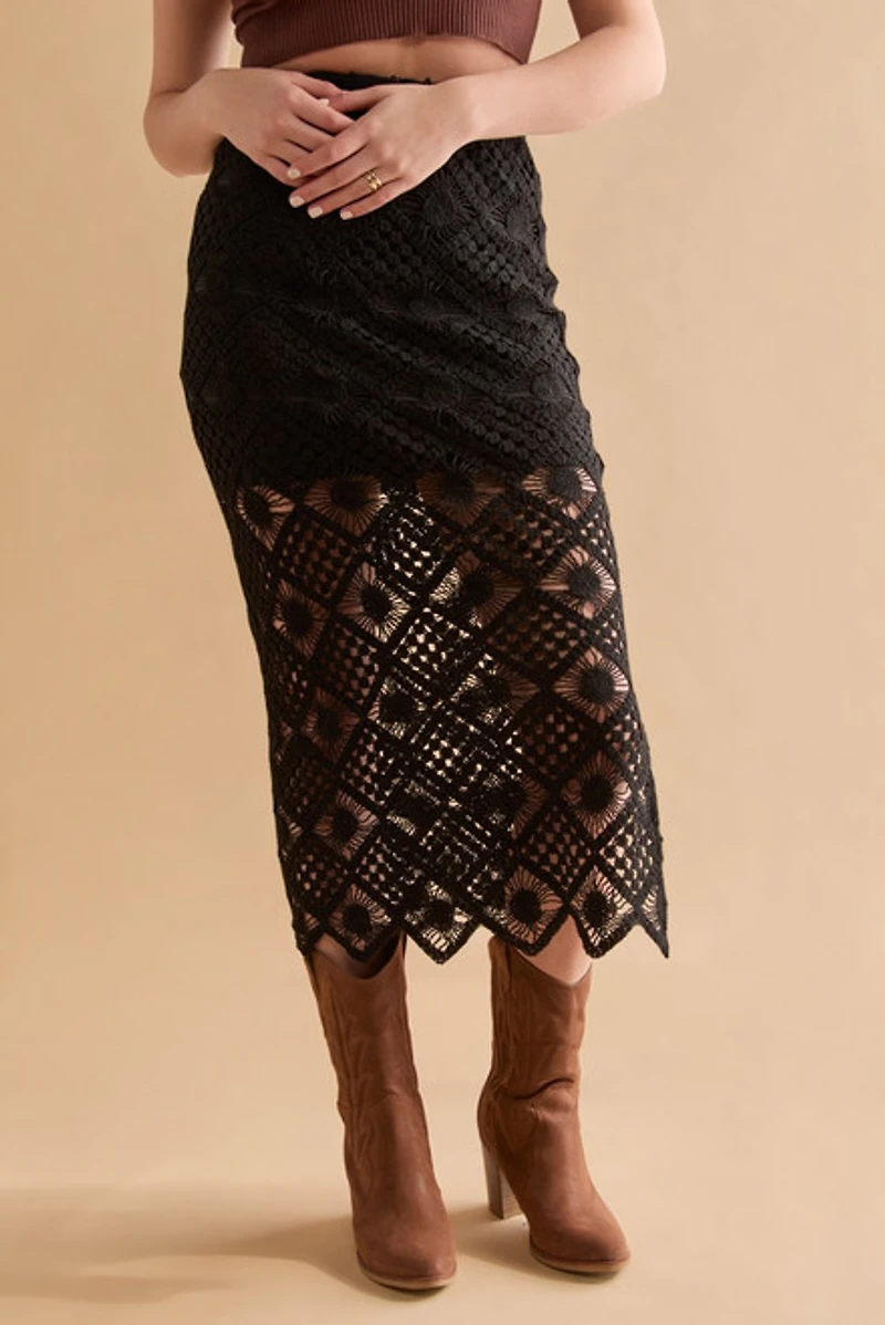 Holly Crochet Midi Skirt