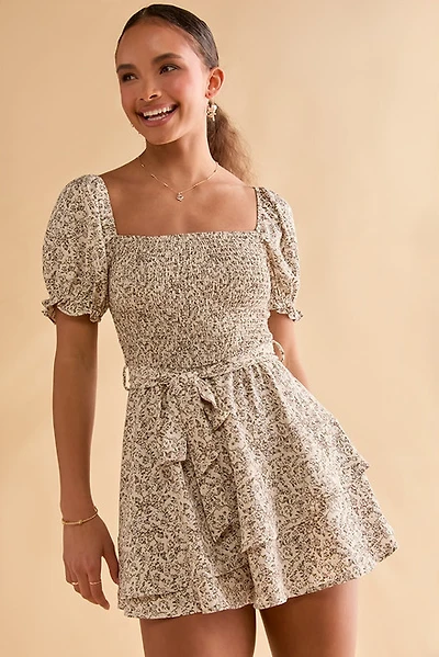 Angelina Smocked Puff Sleeve Romper
