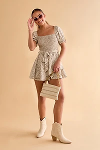 Angelina Smocked Puff Sleeve Romper