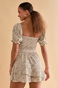 Angelina Smocked Puff Sleeve Romper