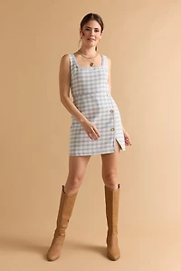 Paula Square Neck Tweed Mini Dress