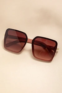 Ina Oversized Square Lens Over Frame Sunglasses