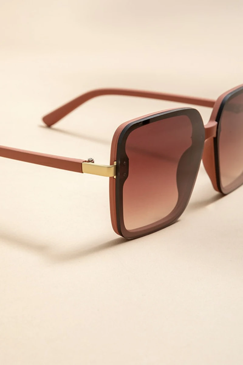Ina Oversized Square Lens Over Frame Sunglasses