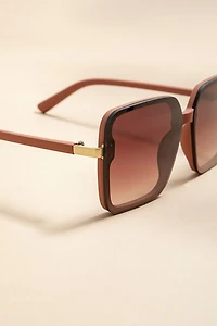 Ina Oversized Square Lens Over Frame Sunglasses