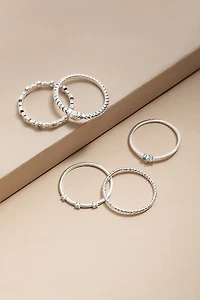 Carolina Tiny Opal And Crystal Ring Set