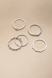 Carolina Tiny Opal And Crystal Ring Set