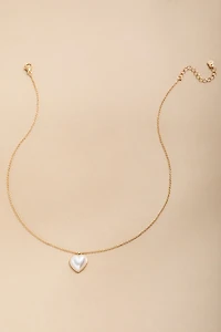 Certified Lover Girl Pearl Heart Pendant Necklace