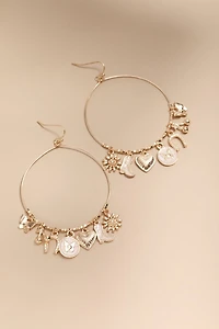 Sandra Mixed Shaky Charm Large Hoop Earrings