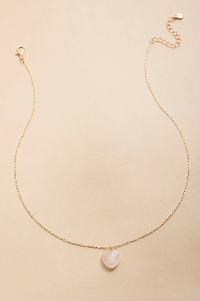 Healing Love Stone Heart Pendant Necklace