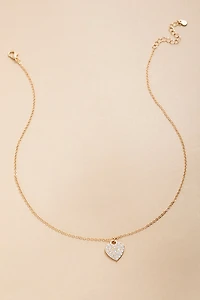 I Like Really Love You Pave Heart Pendant Necklace