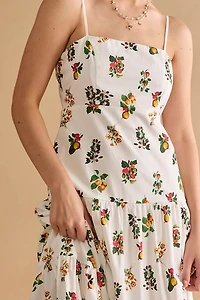 Juliana Fruit Print Tiered Maxi Dress