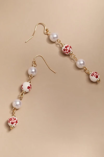 Kirsten Pearl And Ceramic Ball Linear Drop Earrings