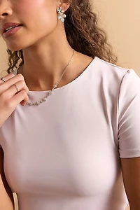 yummi by francesca's Crewneck Short Sleeve Top