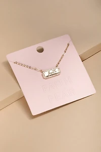 Faith Script Bar Pendant Necklace