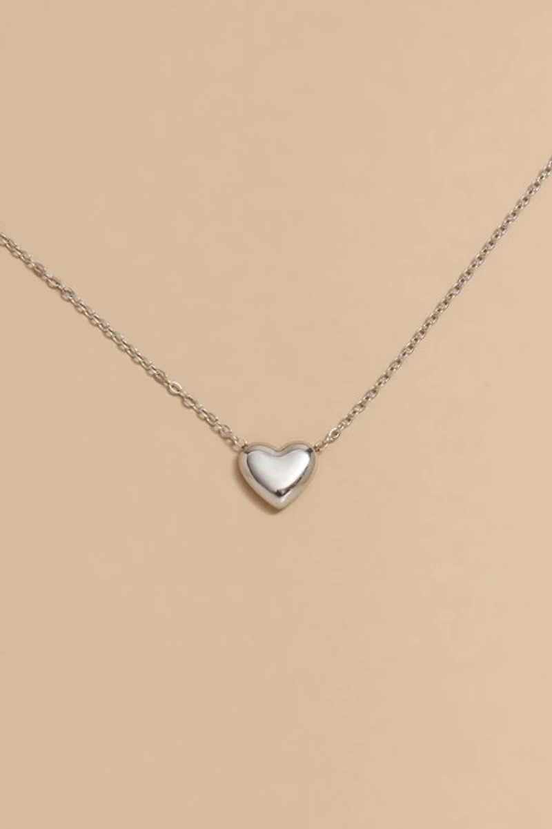 Stephanie Stainless Steel Heart Pendant Necklace