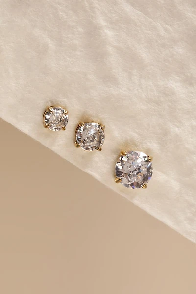 Joan Stainless Steel Crystal Stud Earring Set