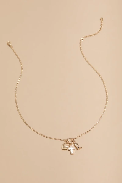 Lacey Cross Boot And Heart Charm Pendant Necklace