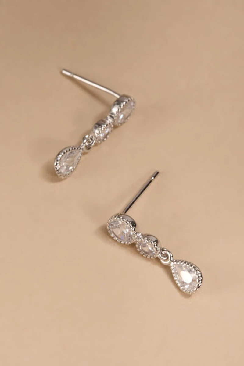 Katelyn Triple Crystal Mini Drop Earrings
