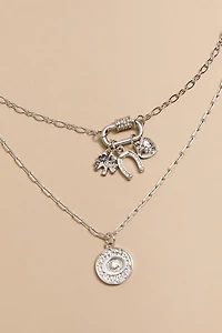 Mandy Multi Layered Carabiner Charm Necklace