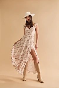 Jayne Tiered Slit Maxi Dress