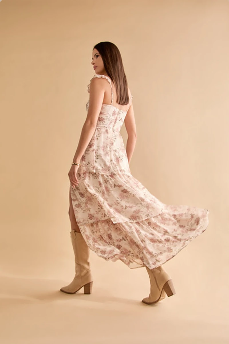 Jayne Tiered Slit Maxi Dress