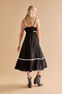 Simone Ric Rac Trim Midi Dress