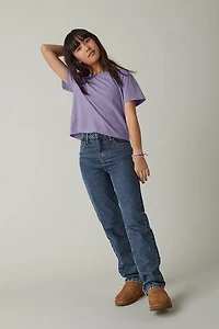 Hello Franki Olivia Cropped Slub T-Shirt for girls Purple