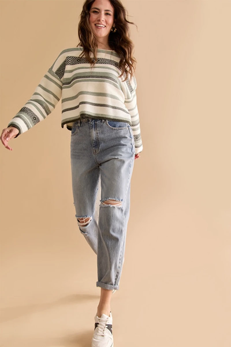 Kathryn Multi Stripe Pullover Sweater