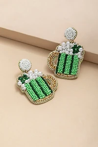 Emily Beaded Beer Mug Drop Earrings