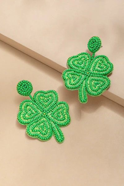 Mara Seedbead Clover Earrings