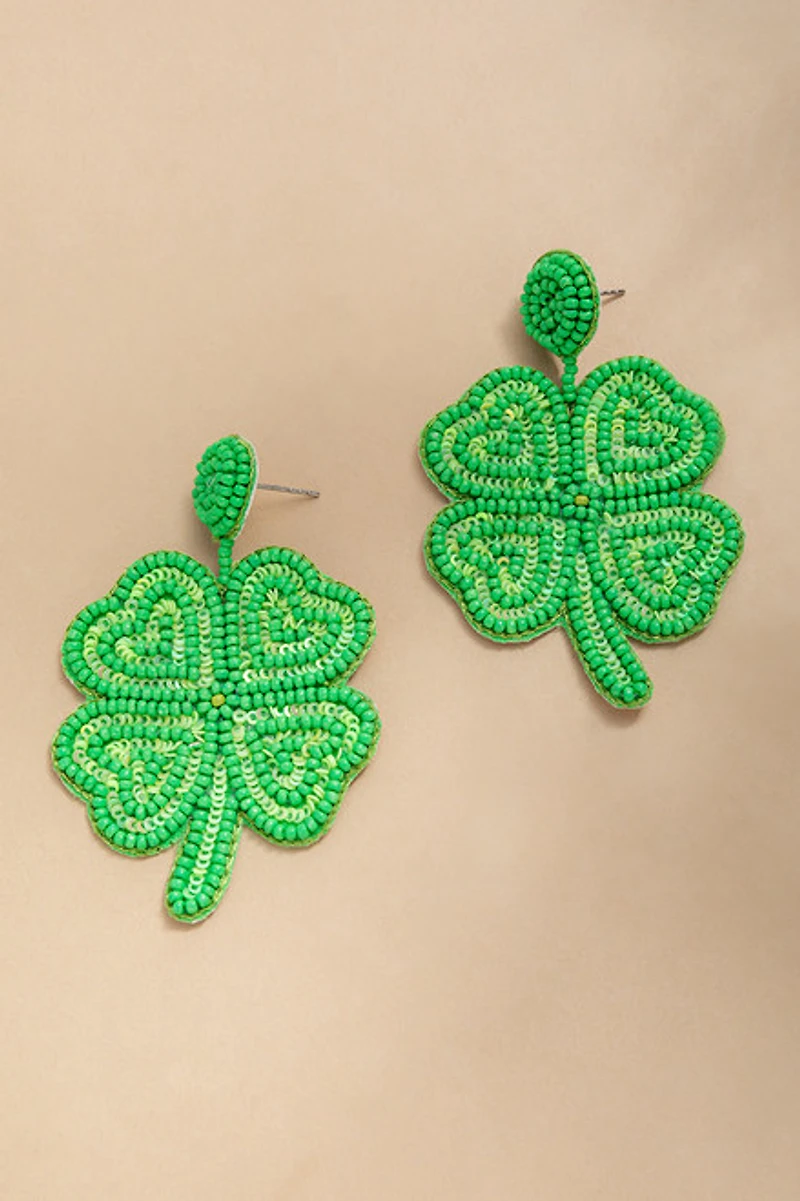 Mara Seedbead Clover Earrings