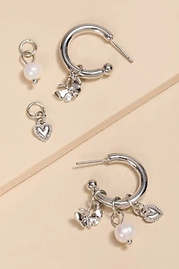 Casey Charm Huggie Hoop Earrings