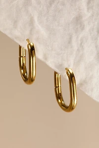 Sheryl Stainless Steel Oblong Hoop Earrings
