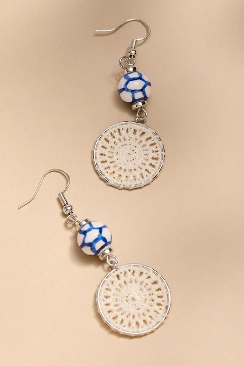 Judith Ceramic Dreamcatcher Drop Earrings