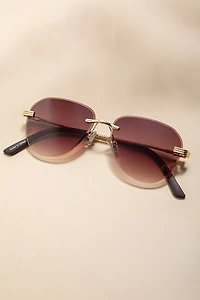 Lorraine Braided Handle Rimless Sunglasses