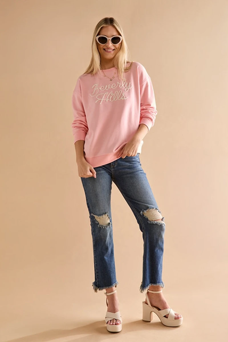Beverly Hills Embroidered Sweatshirt