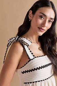 Kari Ric Rac Trim Mini Dress