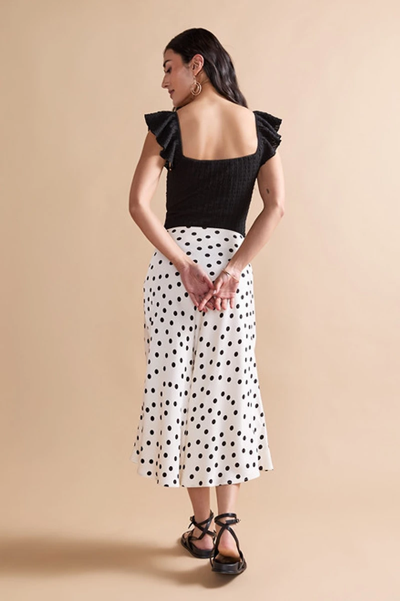 Charlene Polka Dot Midi Skirt